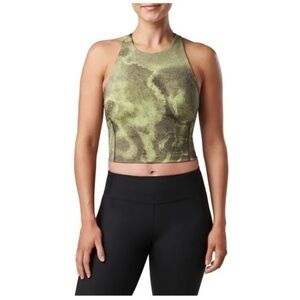 5.11 Tactical PT-R Max Effort Crop Top Sport Bra Vapor Green Watercolor Camo S